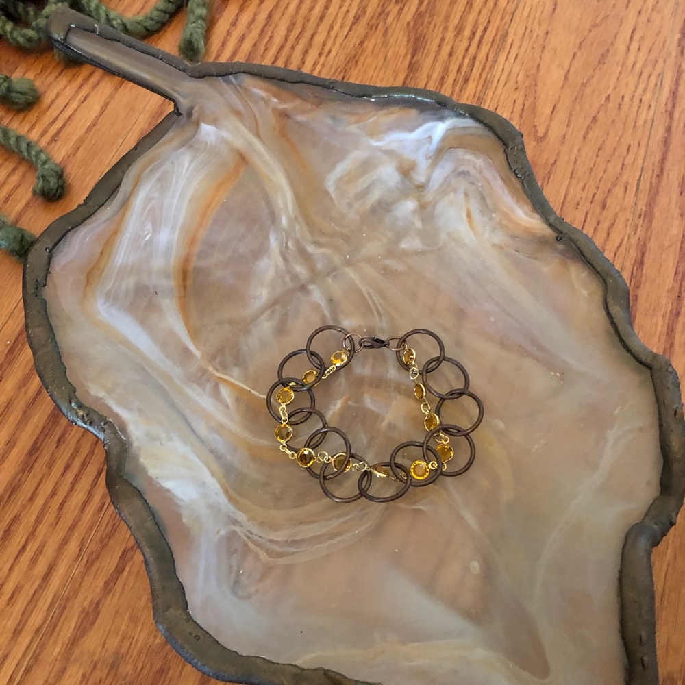 Rachel Eva Mixed Media Swarovski Topaz bracelet